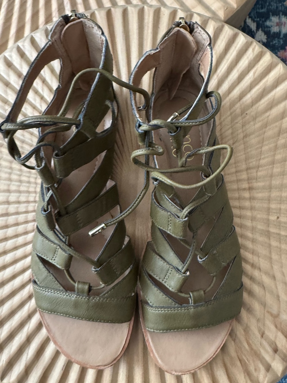 Franco Sarto Brisbane Gladiator Olive Green Sandal size 6.5